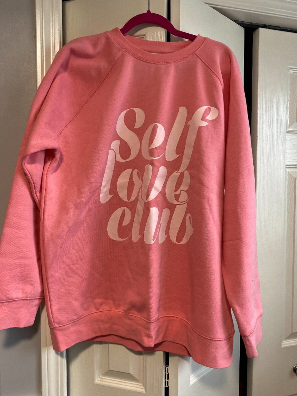 🌸 BRUNETTE Big Sister Fit Sweater – “SELF LOVE CLUB” (Pink) x Benefit 🌸